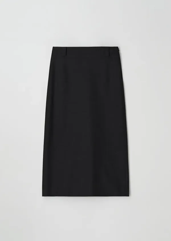 standard H-line long skirt-black