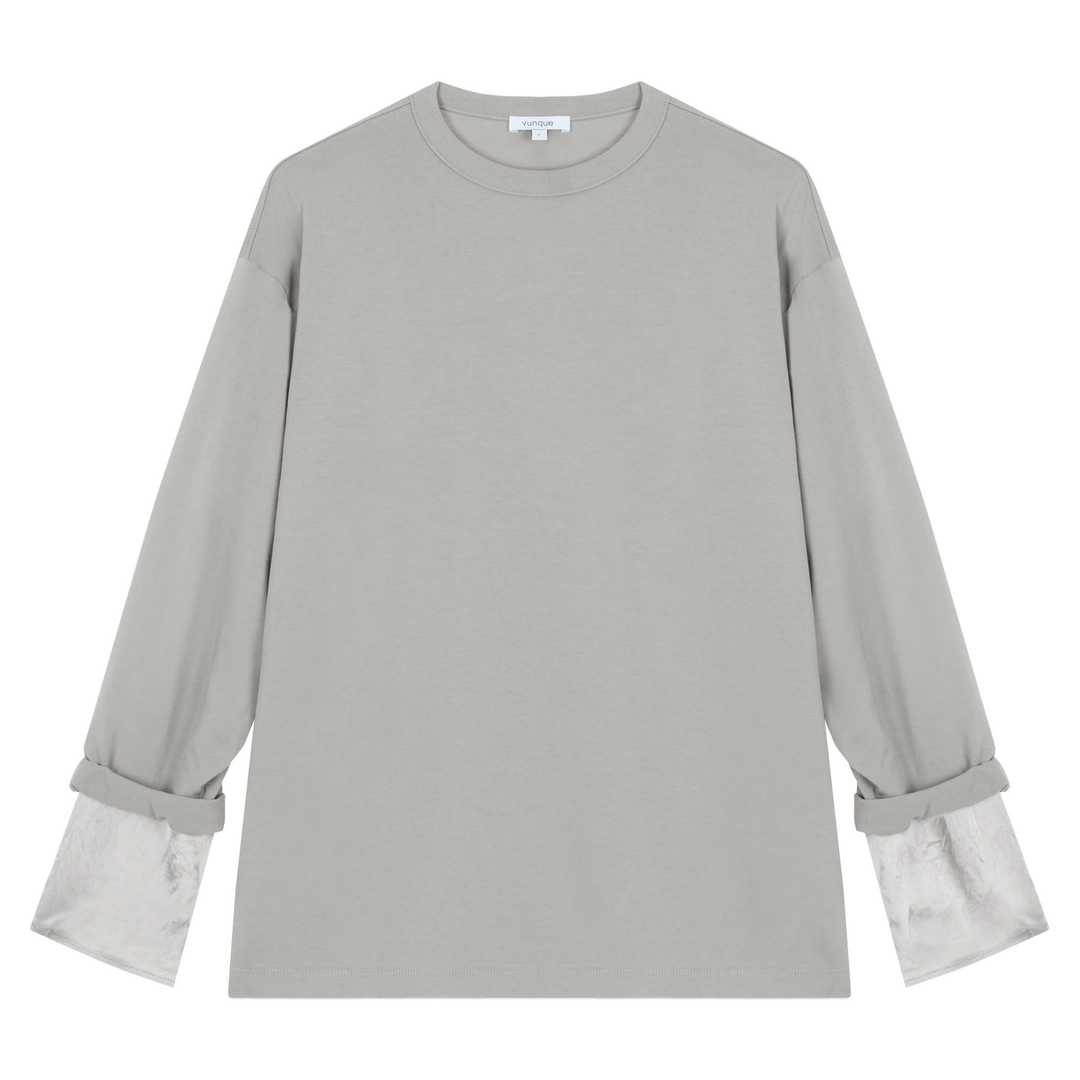 분크 En Haut Layered T-shirt (앙오 레이어드 티셔츠) Grey 상품 이미지 1