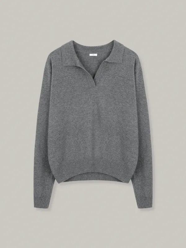 merino wool collar knit (charcoal)