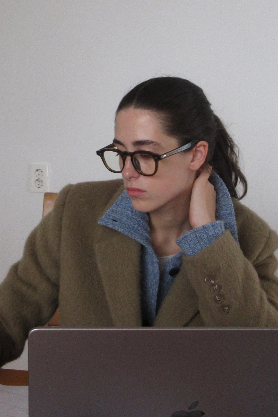 엔오르 MERINO WOOL HIGH NECK CARDIGAN - BLUE 상품 이미지 2