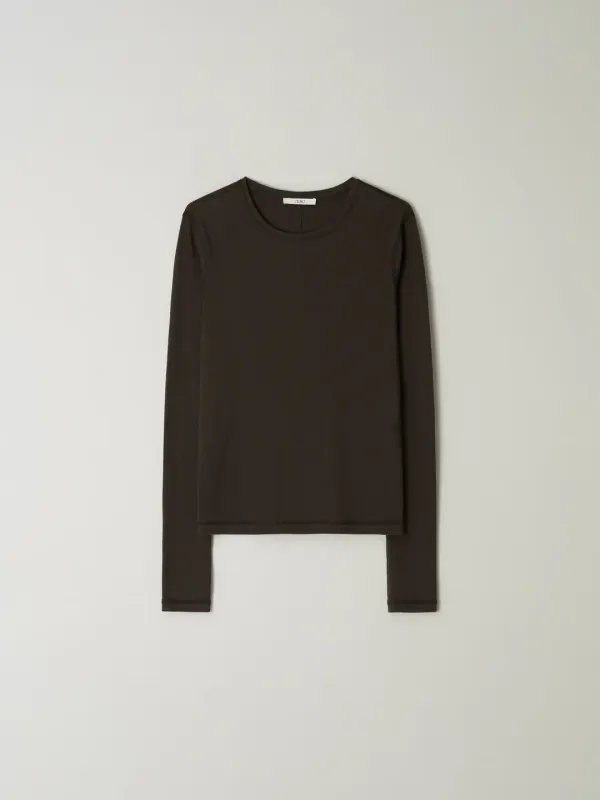 Anton wool tencel t-shirt_brown