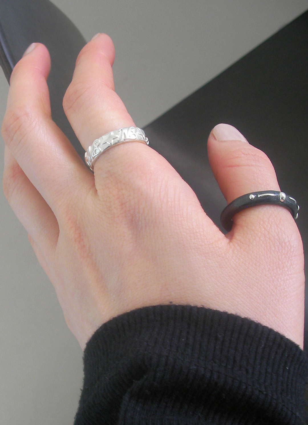 엔프프 [silver925] star logo wide ring-silver 상품 이미지 2