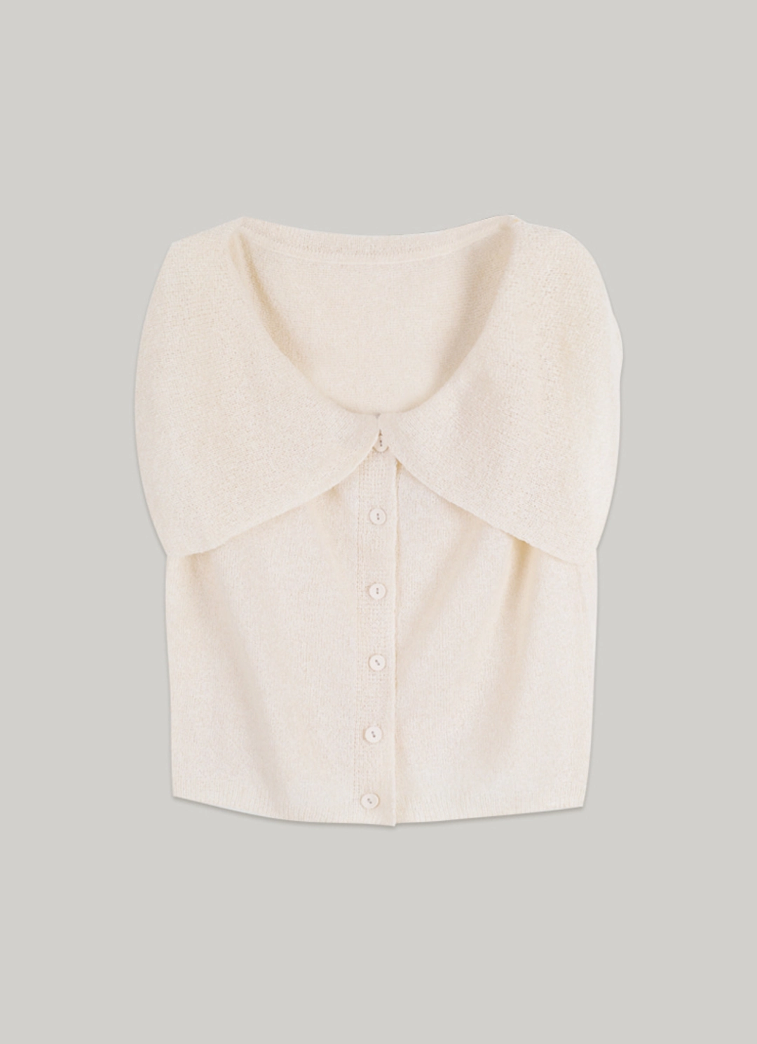 아워코모스 comos 1468 sailor collar off-shoulder button knit (oat beige) 상품 이미지 3