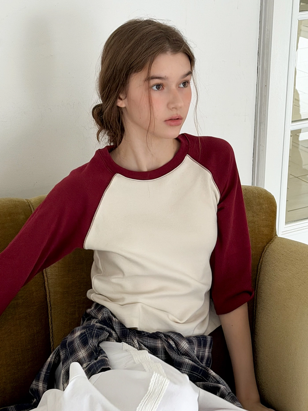 쏘이르 SOFT RAGLAN T-SHIRT - RED 상품 이미지 1