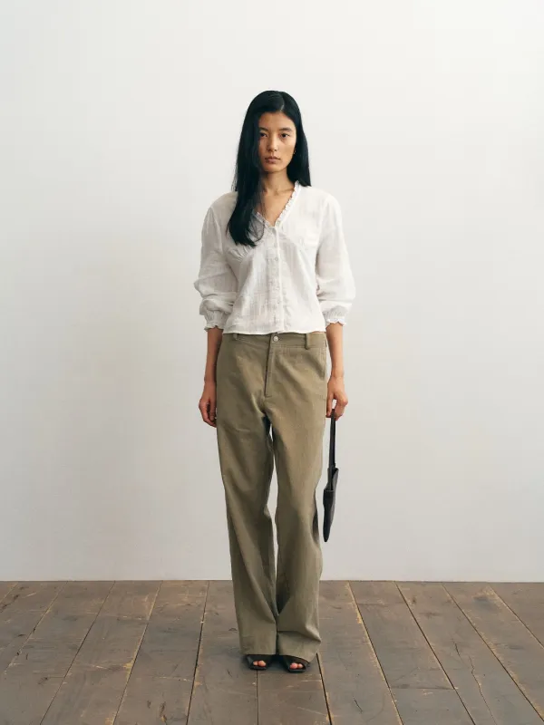Dusk Solid Cotton Pants_Ash Beige