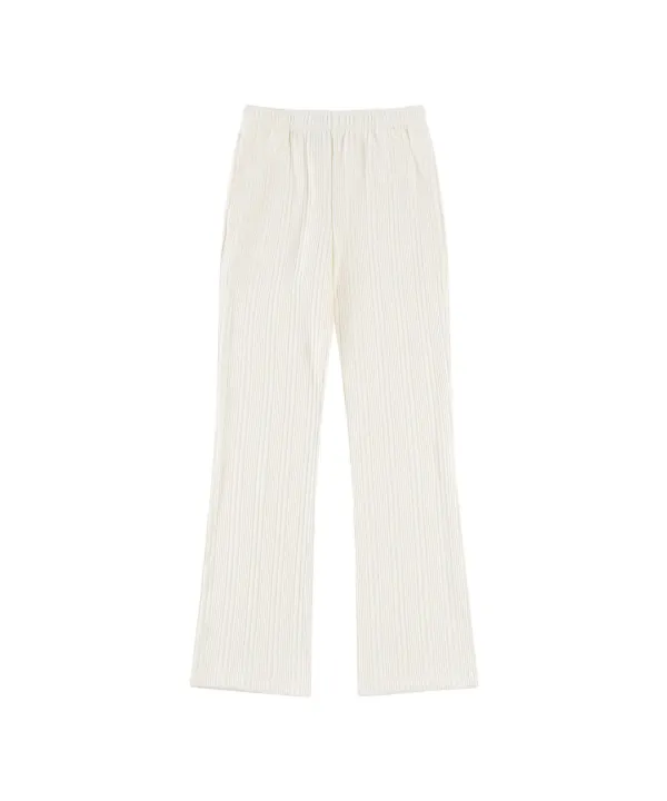 P3297 와플 텍스처드 팬츠_White