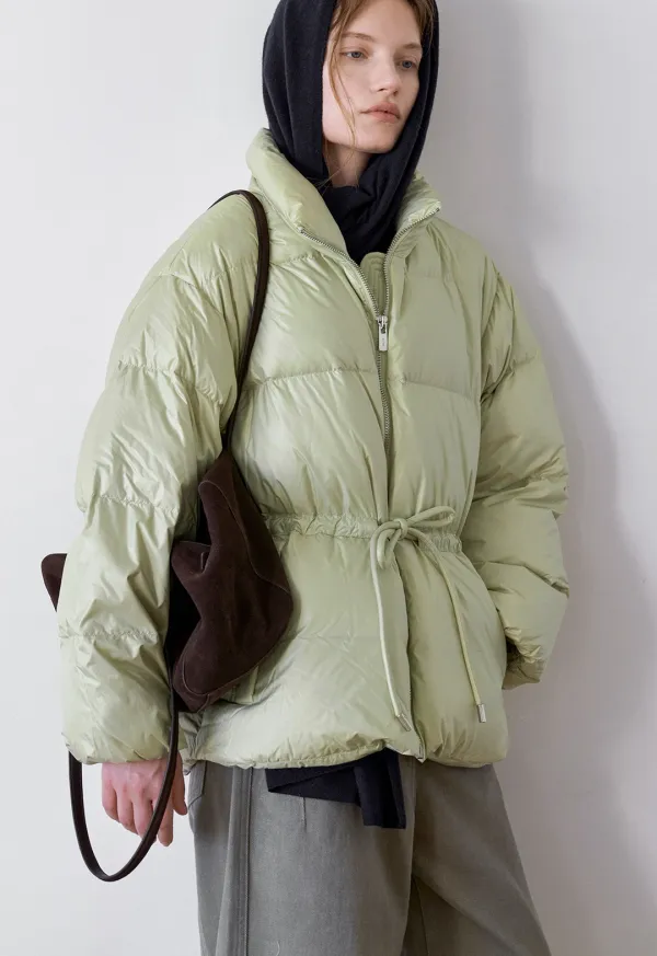 (JP-608)HIGH NECK GLOSSY DOWN JUMPER