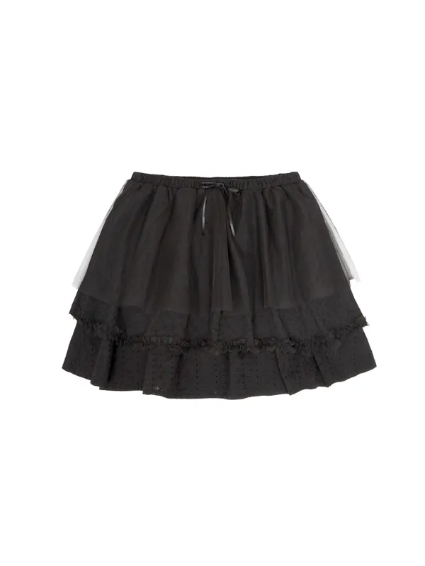 EYELET TUTU SKIRT [BLACK]