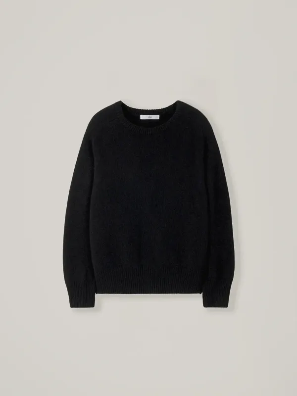 Mond round alpaca knit - Black