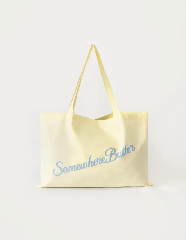 8.10 출고 Bold Logo Cotton Bag - Lemon