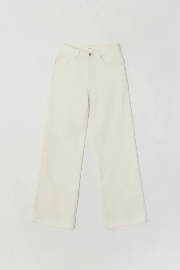 CREAMY STRAIGHT DENIM PANTS_CREAM