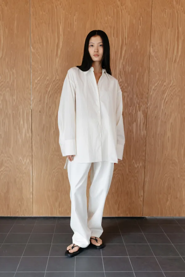 Basic Curved Pants_Ivory