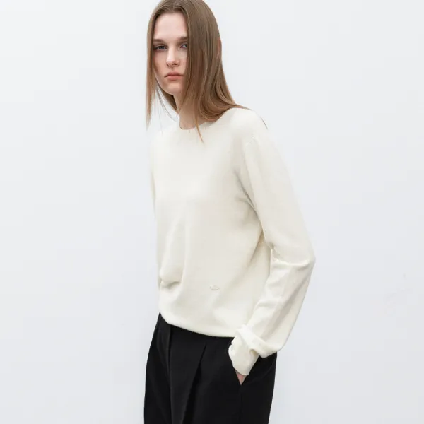 (T-7153)ESSENTIAL WHOLE GARMENT ROUND NECK KNIT