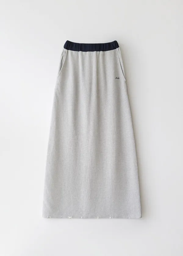 Coast waffle long skirt (melange gray)