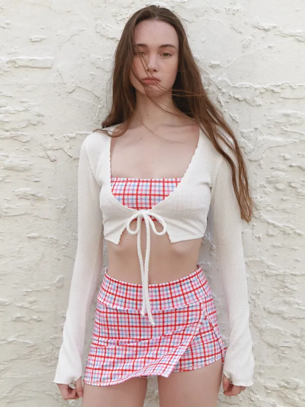 A COVER-UP SLIM FIT SWIMSUIT CARDIGAN_IVORY