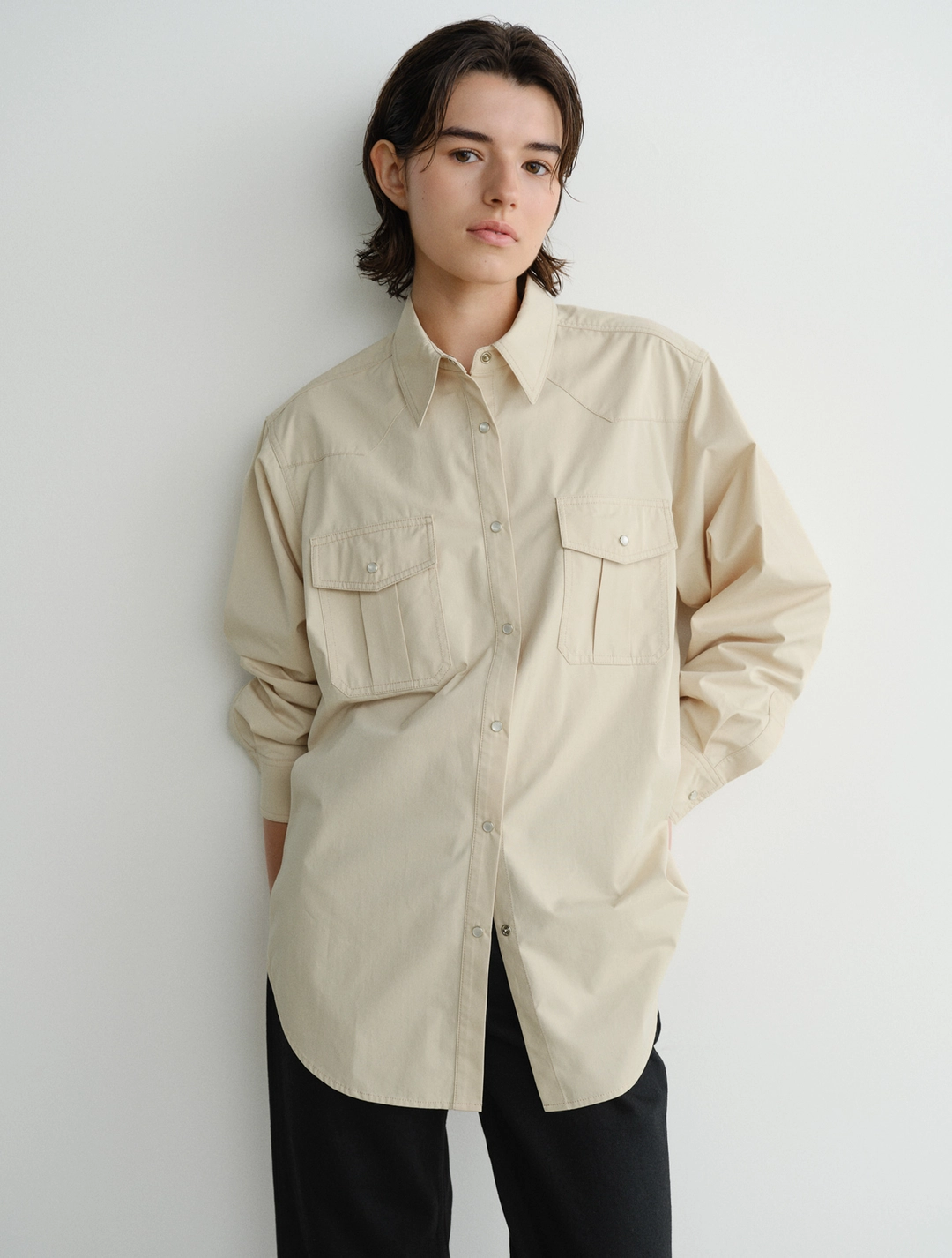 이아 Cade Western Shirt (Cream) 상품 이미지 3