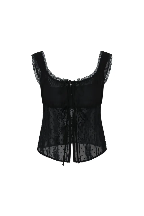 PURITY LACE TOP black