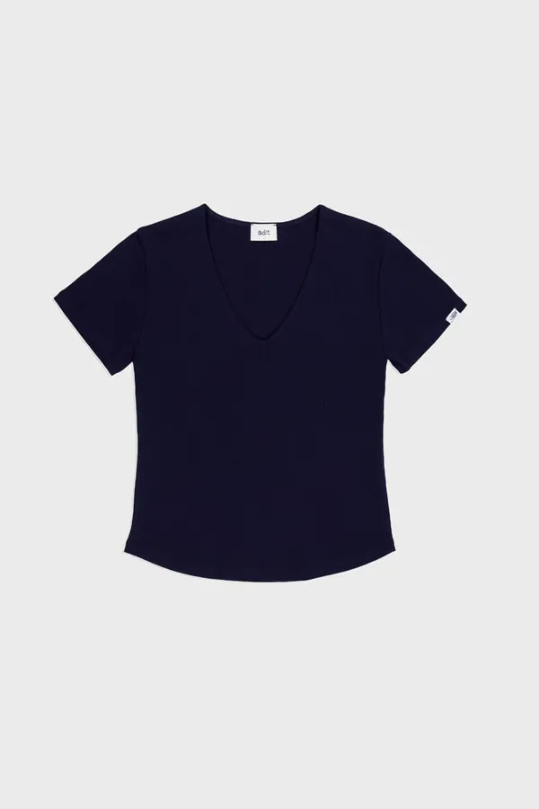 [New] V-neck daily t-shirt_navy