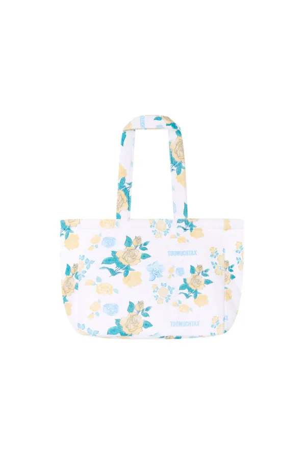 ROSE STENCIL TERRY BAG (WHITE)