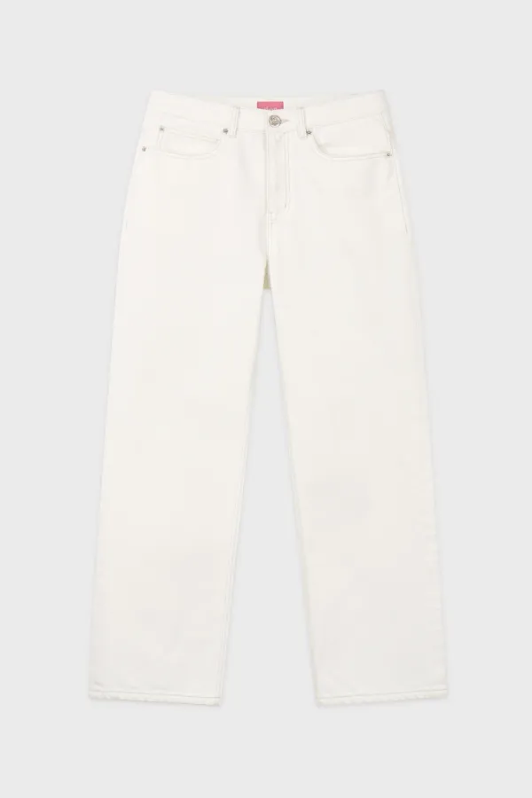 Lace Straight Denim (White)