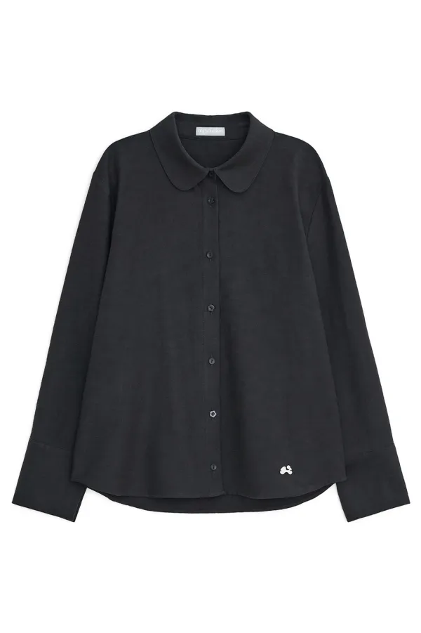Signature round collar shirts (Charcoal)