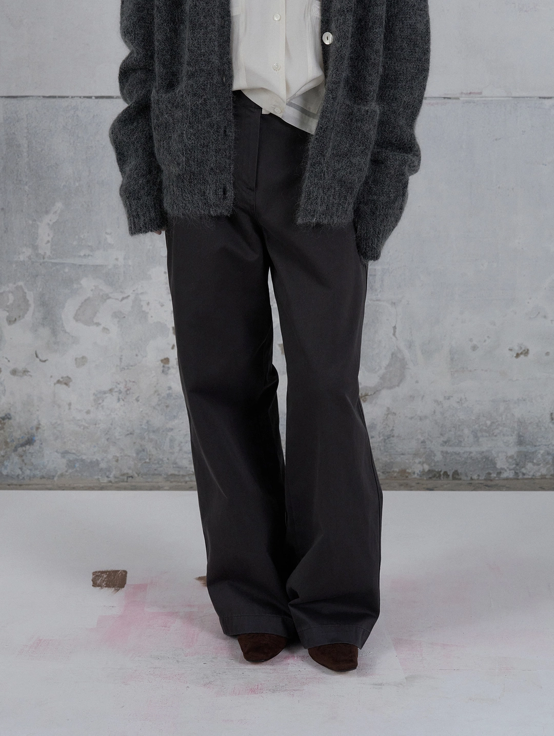 포에토 Edit basic cotton pants - charcoal 상품 이미지 2