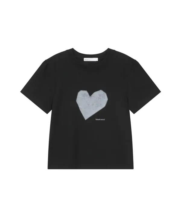 Hearts short sleeves BLACK
