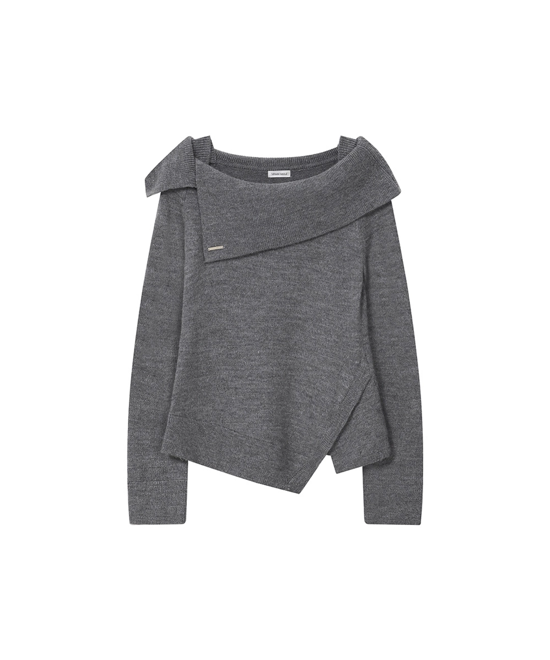 미세키서울 Folding layered knit GREY 상품 이미지 2