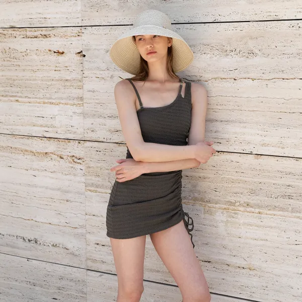 (SW-825)SLIT ONE SHOULDER SWIM ONE PIECE