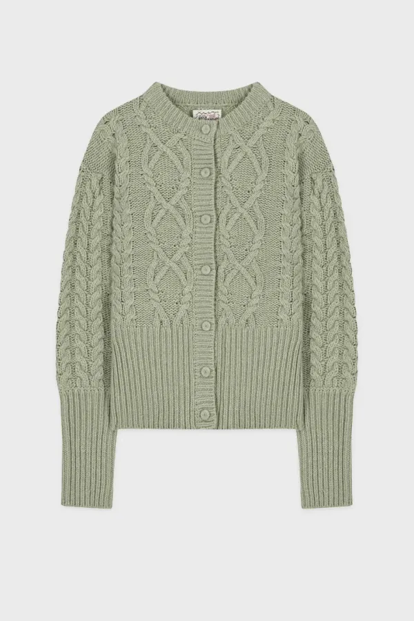 Twisted Puff Cardigan (Mint)