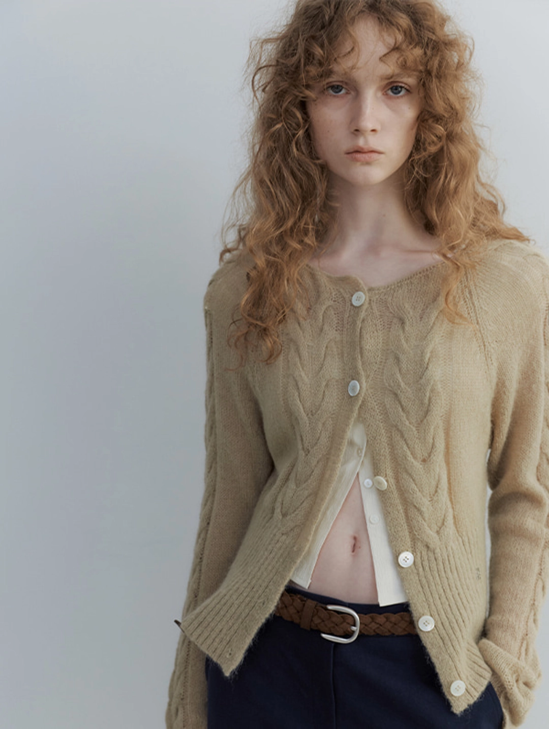 오디에스 Ivy Cable Cardigan (Beige) 상품 이미지 1