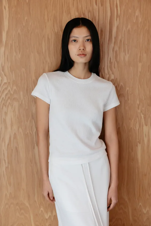 90s Soft Boucle Short Sleeve T-Shirt_White