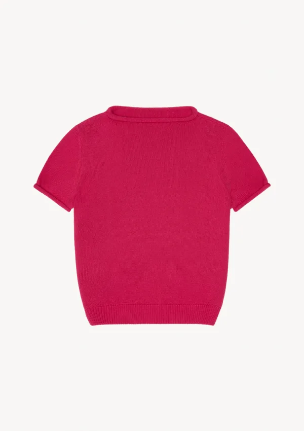 Cannoli Half Sleeve Knit in Magenta