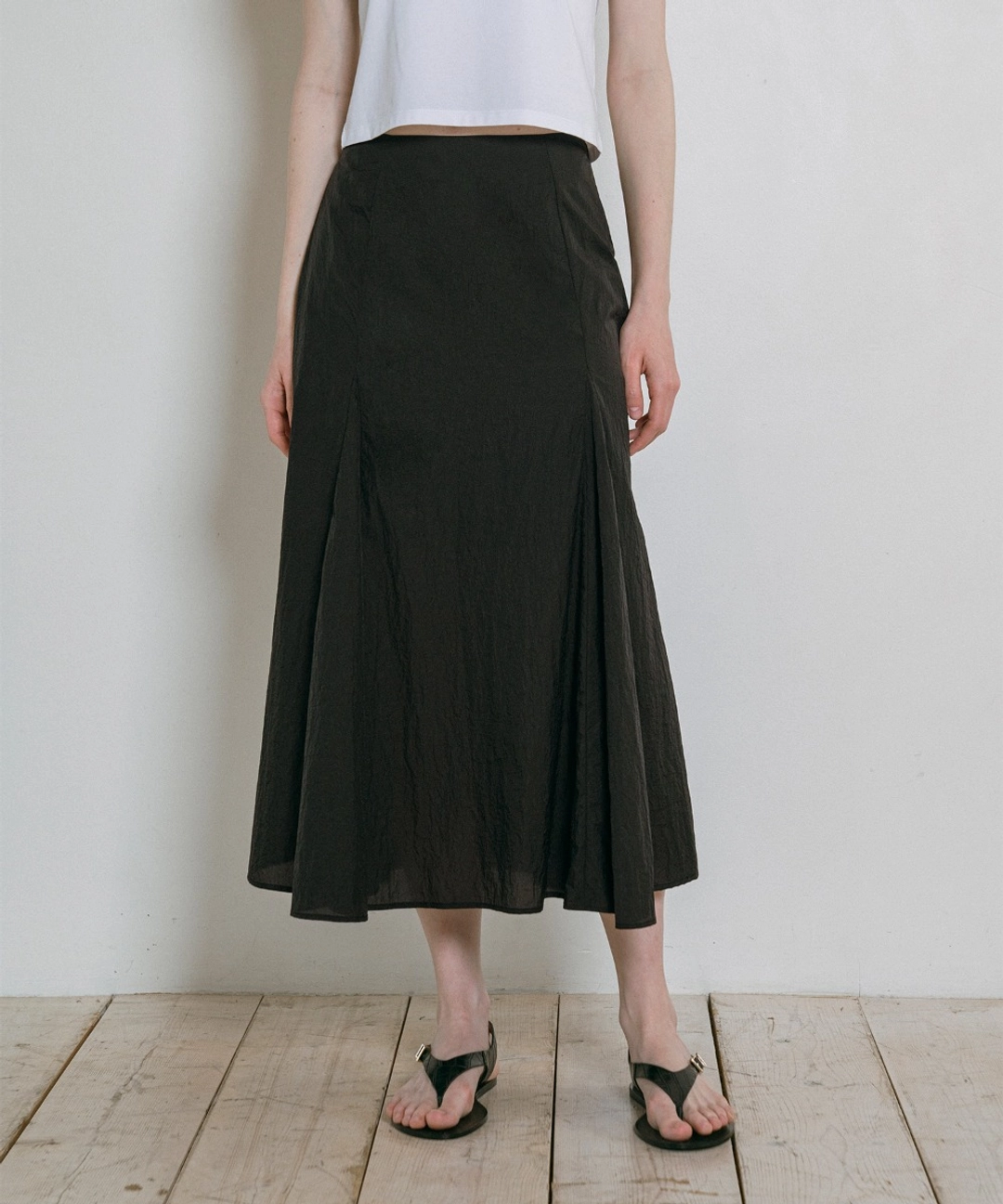 반원 아뜰리에 P3253 머메이드 나일론 스커트_Black 상품 이미지 2