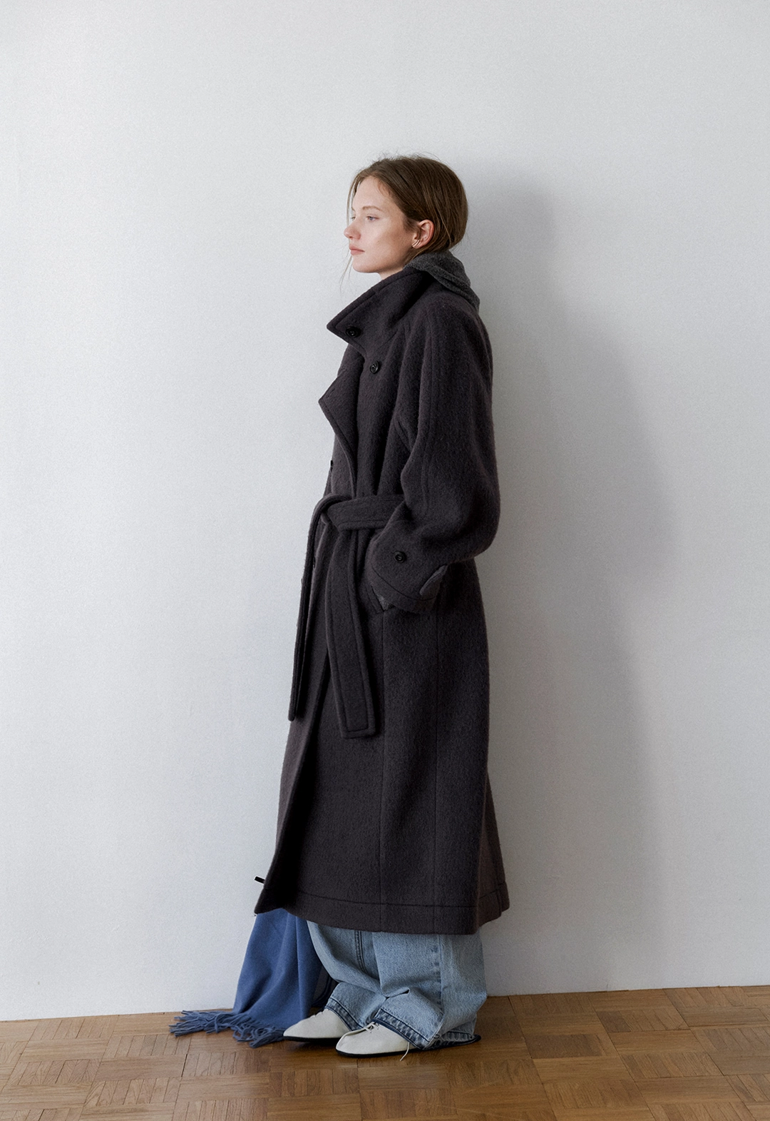아뜰리에 나인 (CT-1496)HIGH NECK LONG WOOL PEACOAT S 상품 이미지 3