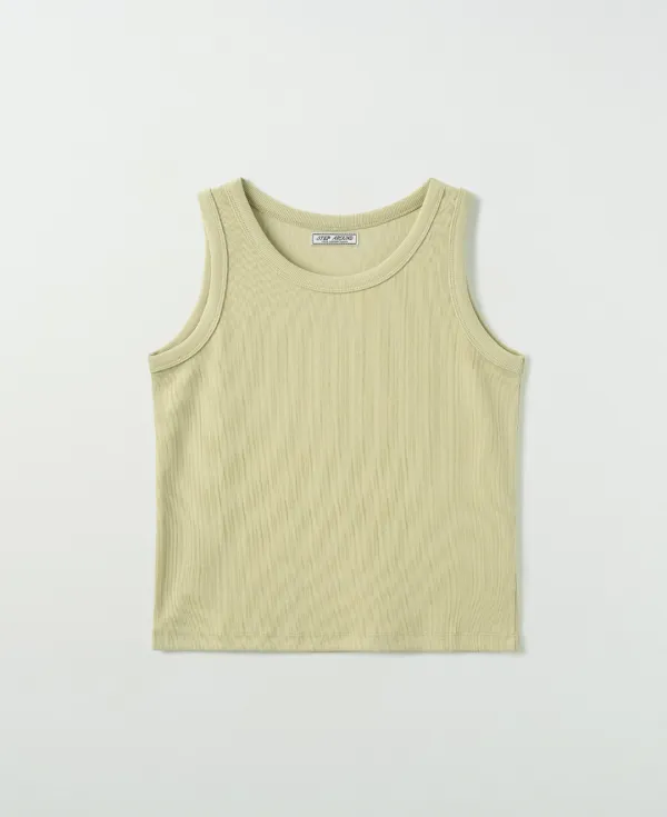 Span rib sleeveless_OLIVE