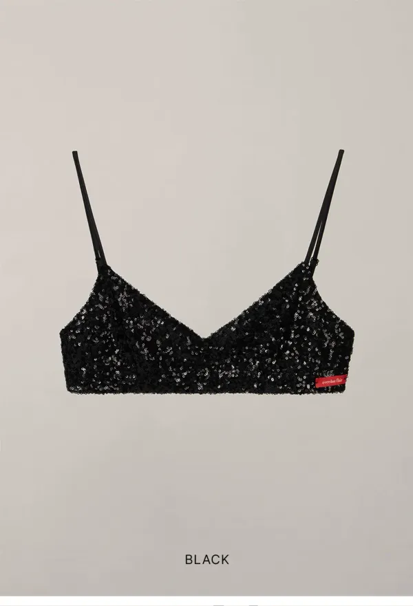 SPANGLE BUSTIER TOP_BLACK