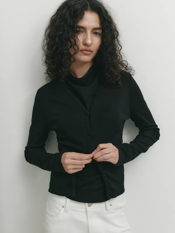 COI SLIM CARDIGAN SET-UP_BLACK