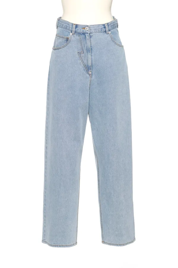 SS25 LIGHT BLUE PANTY CUTOUT JEANS