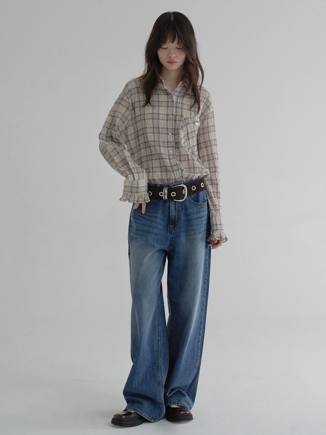 마가린핑거스 RIVET WIDE DENIM PANTS (BLUE) 상품 이미지 2