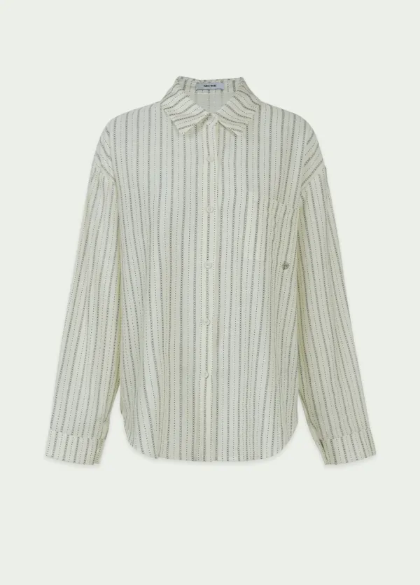  [44-120]  Chloe Unique Stripe Shirt  클로이 유니크 스트라이프 셔츠 (봄-여름-가을-클래식룩-캐주얼룩-스트라이프-유니크-단독-아우터-빅사이즈-자체제작) 