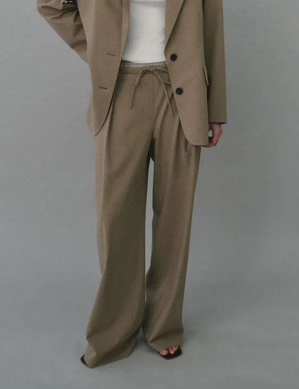 Breeze Layered Pants (Stone Beige)