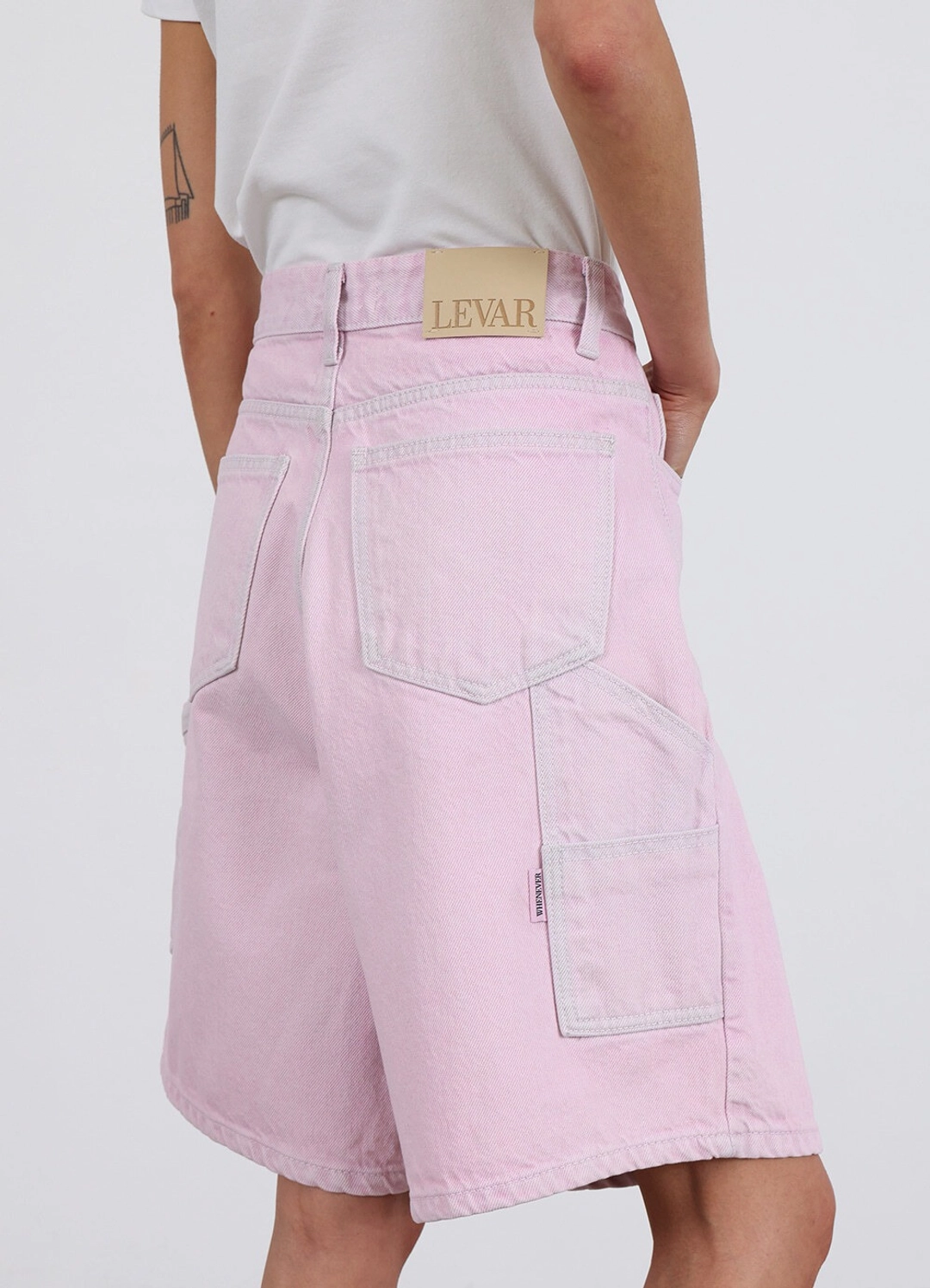 르바 Carpenter Half Denim - Fade Pink 상품 이미지 2