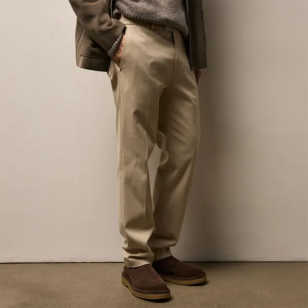 Cashmere Touch Twill Trouser - Stone