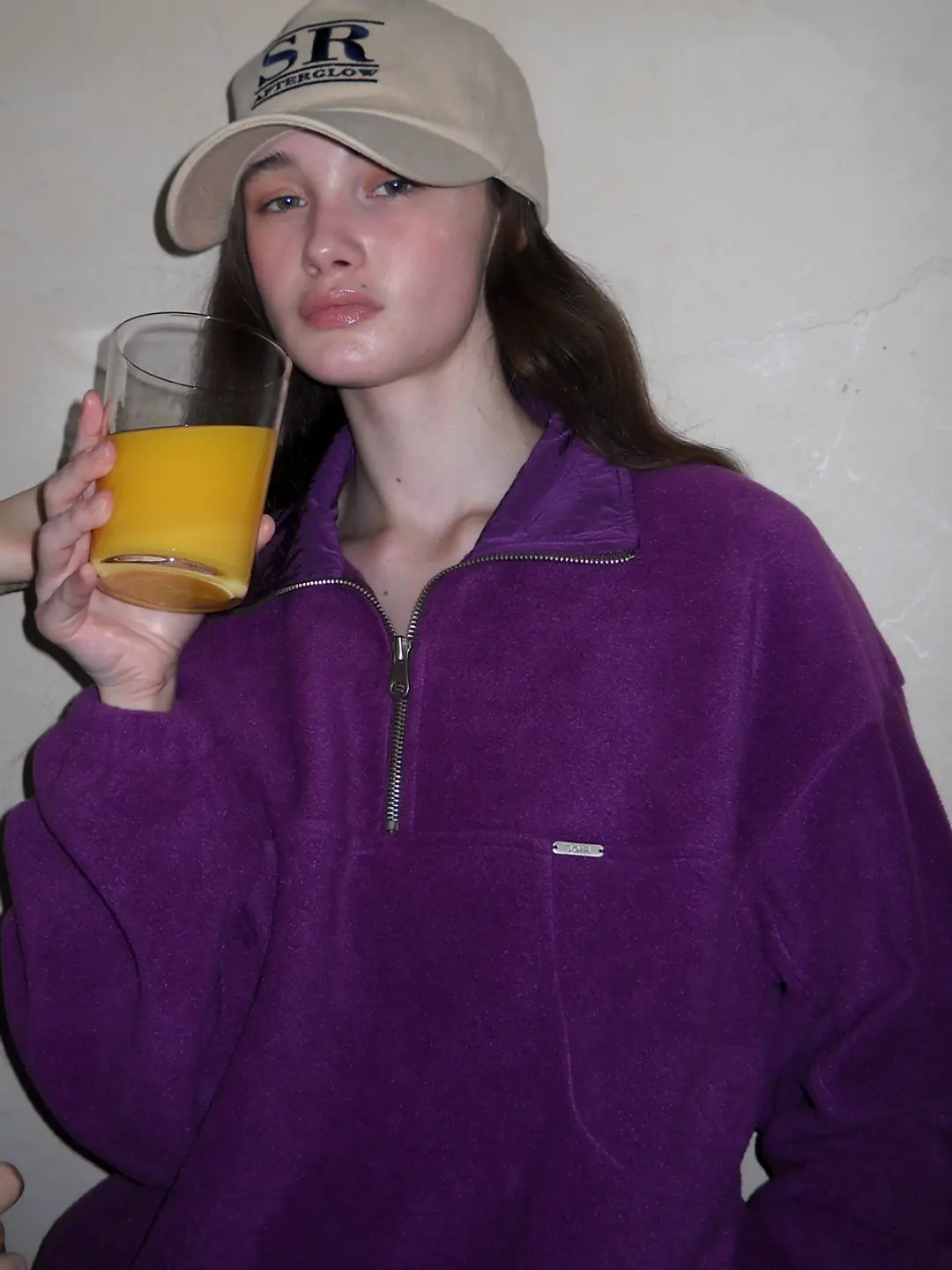 쏘이르 FLEECE HALF ZIP UP - PURPLE 상품 이미지 2