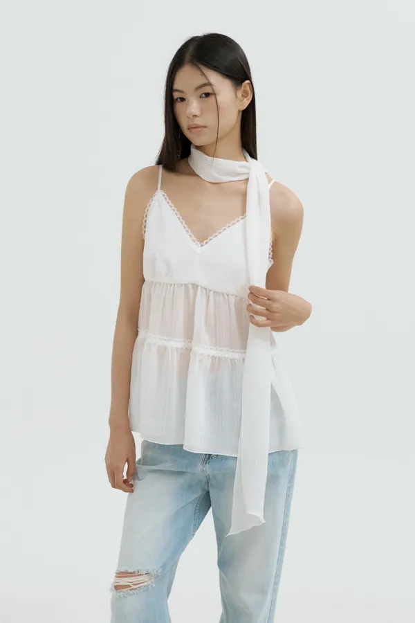 Elara Bustier Scarf Set (ivory)