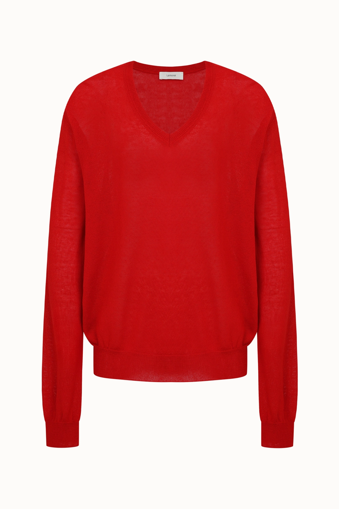 라메레이 Holgament V-Neck Linen Knit Top[LMBFSU25KN281]-Red 상품 이미지 1