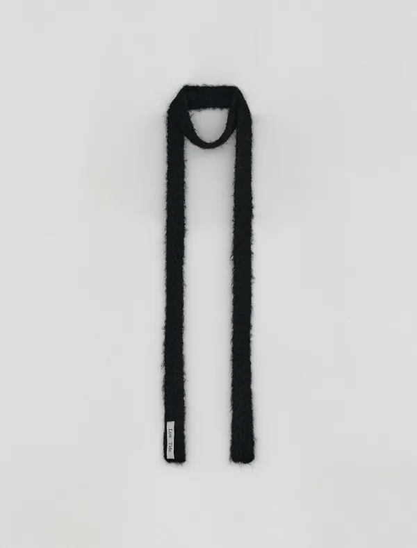FLUFFY KNIT SCARF [BLACK]