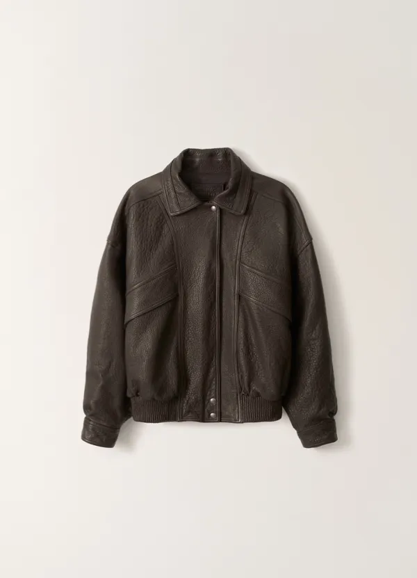 3RD / Lambskin Bomber Jacket (Brown)