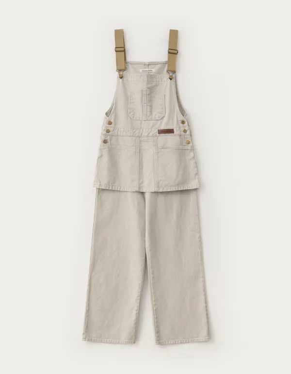 Vintage Combi Cotton Overall - Oat Beige